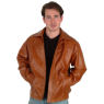 A W Rust RETRO LEATHER ZIP JACKET and#39;48Band39;