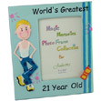 A1 Gifts Worlds Greatest 21st Birthday Male Photo Frame