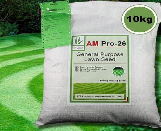 A1Lawn Grass Seed / Lawn Seed - General Purpose - 10kg (covers 285 sq meters) - DEFRA registered