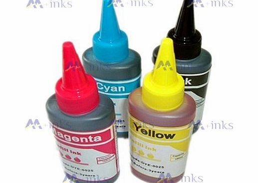 AA inks 4x 100ml INK FOR HP PRINTER REFILL BOTTLE INK CISS (100ml black 100ml cyan 100ml magenta 100ml yellow) 4 colour of HP ink CISS system