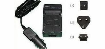 Mains Battery Charger for Pentax Optio M40 Digital Camera - 2 Hours quick charging - UK, USA, EU plugs and car charger Included - AAA Products - 12 Month Warranty