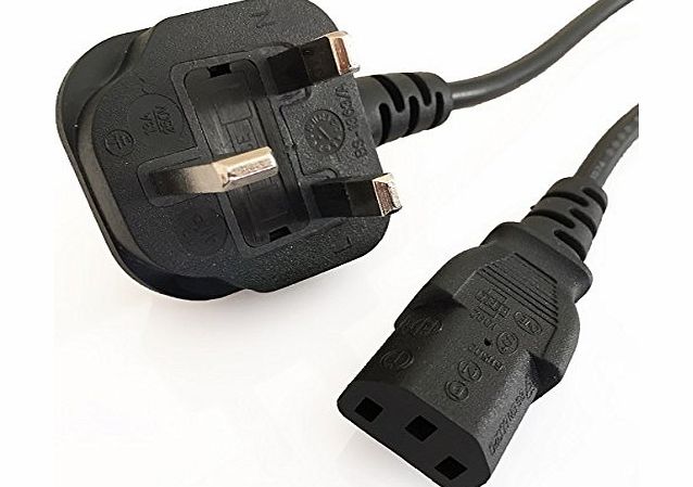 Mains Power lead for LCD / Plasma TV, Monitors, Screens, PS3 (Not with Slim version), Printer and Desktop Computers - UK wall plug - Length: 2m - AAA Products