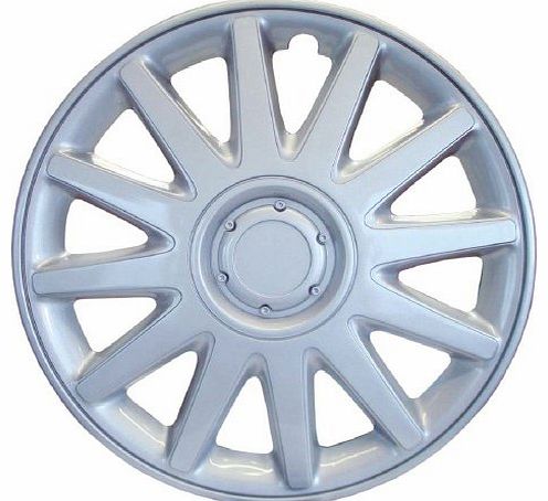 SET OF 4 x 16 INCH ALLOY LOOK CAR WHEEL TRIMS/COVERS/SILVER 16`` HUB CAPS