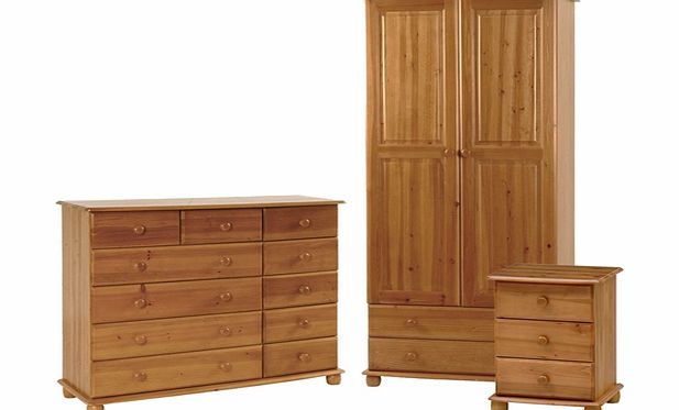 Aarhus Pine Bedroom Set with Gents Wardrobe