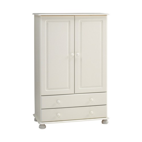 Aarhus White Painted 2 Door Combination Wardrobe
