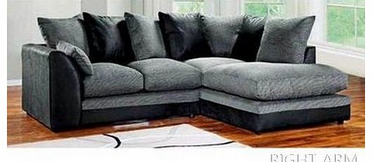 Abakus Direct Dylan Byron Corner Group Sofa Black and Charcoal Right or Left (Black Right)