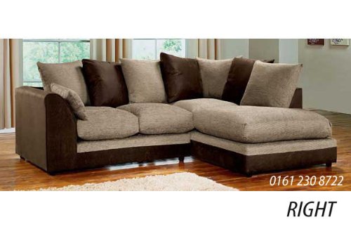 Abakus Direct Dylan Byron Corner Group Sofa Brown and Beige Right or Left (Brown Right)
