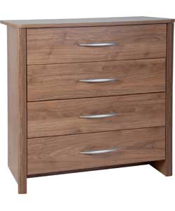 4 Drawer Chest - Walnut Effect