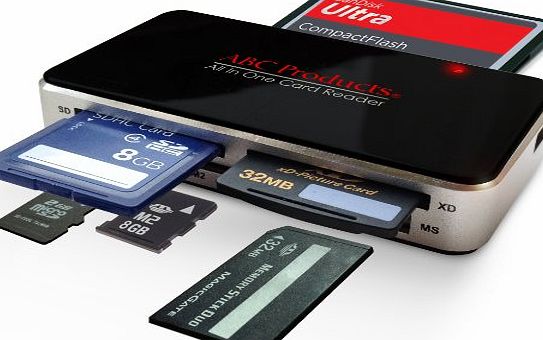 ABC Products All in One USB Multi Digital Camera / Mobile Phone Picture Memory Card Reader Writer USB 2.0 Windows 98SE, ME, 2000, XP, Vista, 7, 8 and Apple Mac OS V9.2 