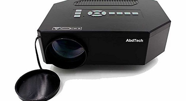 AbdTech New 100``Hdmi Portable Mini LED Projector 640*480 600:1 Home Cinema Theater Av VGA USB Sd (Black)