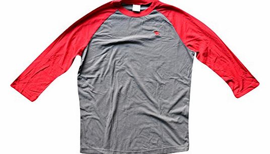 Mens / Boys Designer 3/4 length Sleeve Cotton T-Shirt Red Small