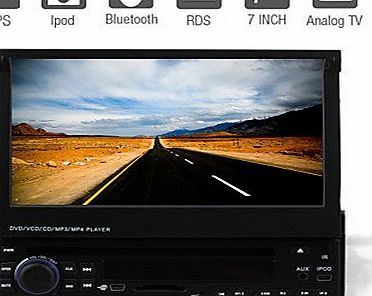 AbestShopping 7-inch 1 Din TFT Screen In-Dash Car DVD Player With Bluetooth,Navigation-Ready GPS,iPod-Input,RDS,TV