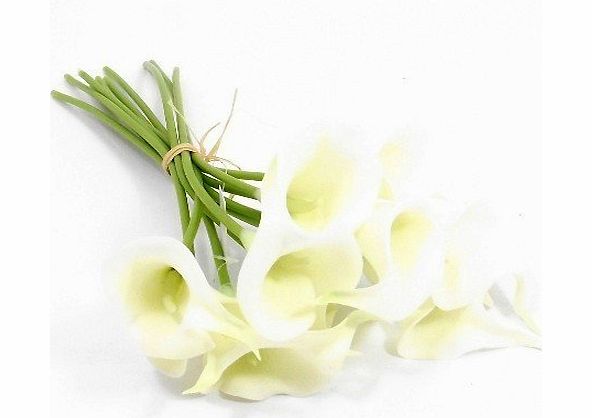AbigailRose 10 stems of ivory real touch artificial calla lilies