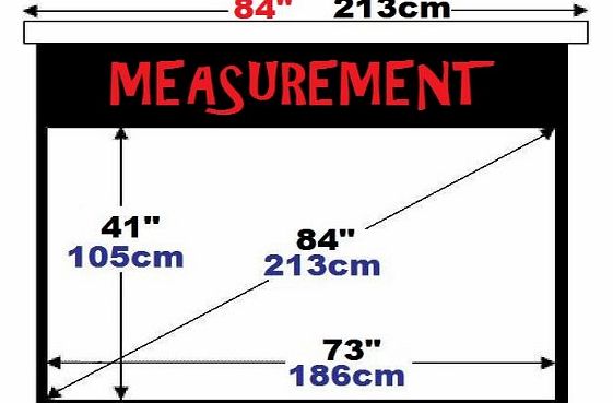 ABIS 84`` inch Electric HD Projector Screen With Remote 16:9 Native Aspect Ratio