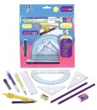 ABL Maths set - compass, eraser, ruler, pen, pencil, leads, sharpener, triangles, protractor