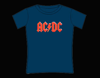 AC/DC Logo Blue Skinny T-Shirt