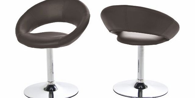 AC Design Furniture Thilde 50880 Set of 2 Swivel Dining Chairs Brown Imitation Leather