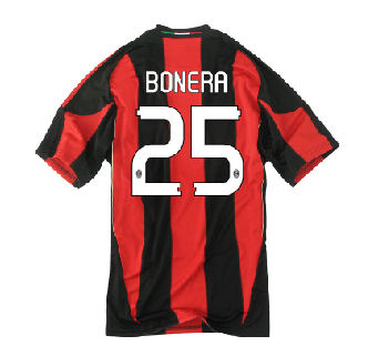AC Milan Adidas 2010-11 AC Milan Home Shirt (Bonera 25)