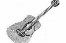 Accessories Galore Pewter Acoustic Guitar Pin Badge or Brooch Gift for Scarf, Tie, Hat, Coat or Bag
