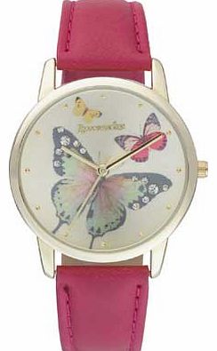 Accessorize Ladies Stone Set Butterfly Dial Watch