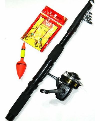 Brand New Starter Begginers Fishing Kit 2.1m Telescopic Rod/Reel/Hooks