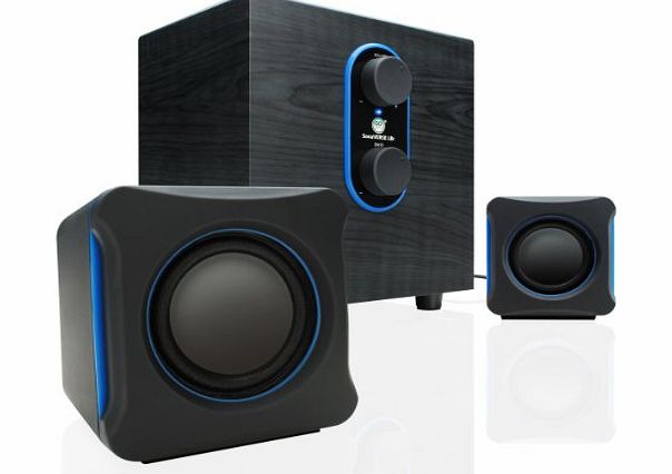 GOgroove SonaVERSE LBr 2.1 USB Subwoofer Speaker System with Dual Stereo Satellite Speakers for Computers amp; Laptops - Works with Apple iMac / MacBook , Dell OptiPlex / Inspiron , HP Pavilion / Chr