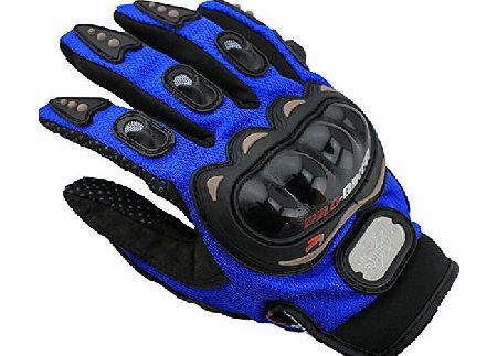 AccessoryStation Blue Full Finger Gloves Sports Riding Mountain Authentic Bicycle/Motorcycle Motorbike Bike Riding Breathable Protective Gloves(Size: L)