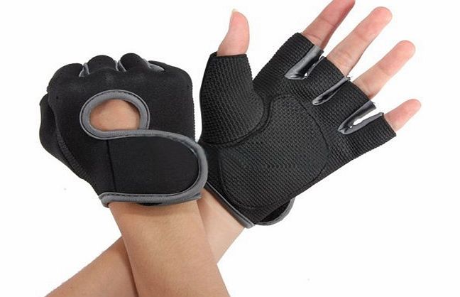 AccessoryStation Grey Half Finger Hot GYM Weightlifting Exercise Bike Motorcycle Motorbike Racing Sport Cycling Gloves,Size:S