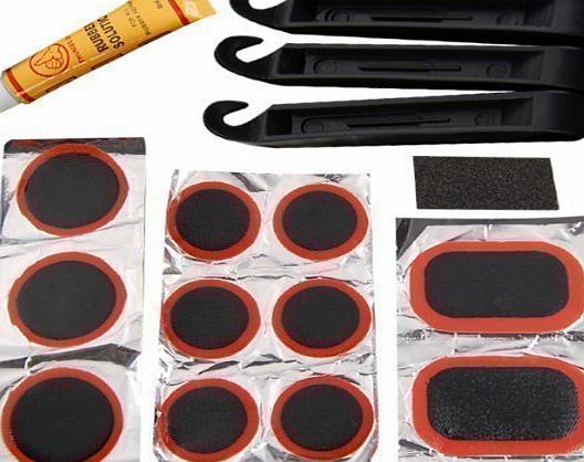 Accessotech Bicycle Tyre Puncture Repair Kit Bike Cycle Patches Patch Mountain Rubber Tool