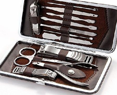Accmart 12Pcs High quality Stainless Steel Nail care Kit Personal Manicure Pedicure Tool Kit Set