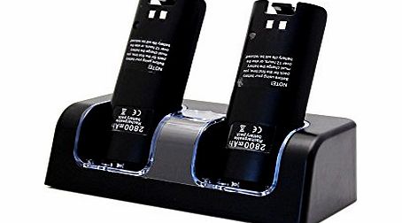 Accmart Remote Control Dual Charge Charging Station with 2 Rechargeable Battery for Nintendo Wii Black