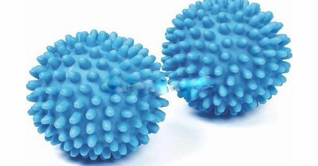 Accmart TM) 2Pcs Soft Softening Fabric Energy Saving Tumble-dryer Dryer Balls Environmentally friendly Blue