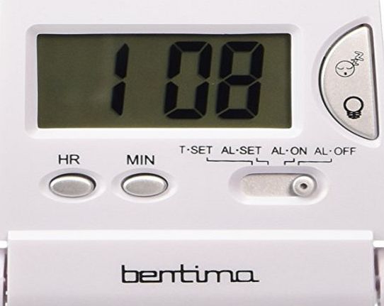 13352 Mini LCD Flip Alarm Clock Pearl