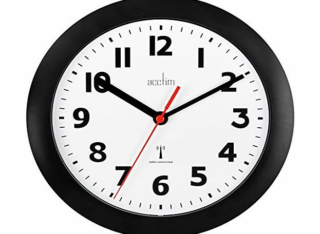 Acctim 74313 Parona, Black Radio Controlled Wall Clock