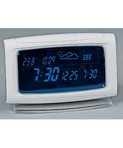 Autoset Blue Digit Weather Station Alarm Clock