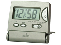 Mini Flip silver alarm clock with