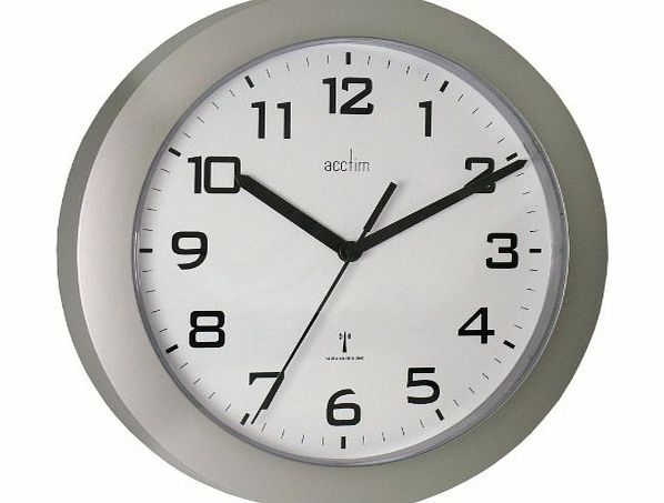 Radio Controlled Silver Effect Wall Clock