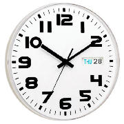White Austin Calendar Clock