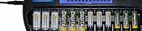 AccuPower AP1212 12 Slots Charger for AA/Mignon AAA/Micro Rechargeable Battery