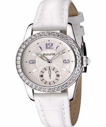 Accurist - LS164W - White Leather Strap Watch