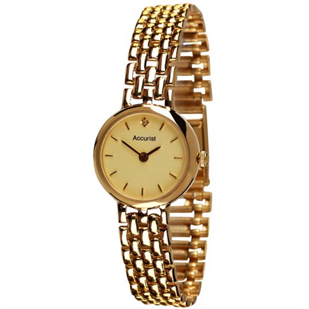 Accurist Ladies 9ct Yellow Gold Watch GD2676