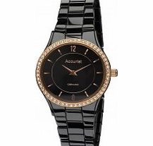 Accurist Ladies Black Cermic Watch