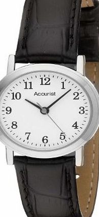 Accurist Ladies Leather Strap White Dial Watch LS672WA