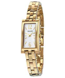 Ladies Rectangular Gold Bracelet Watch