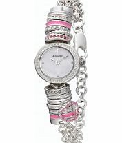 Accurist Ladies Silver Purple Charmed Beaded Watch