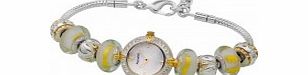 Accurist Ladies Silver Yellow Charmed Watch