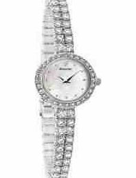 Accurist Ladies White Crystal Watch