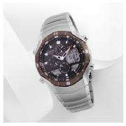 Accurist mens ana digi black dial silver bracelet