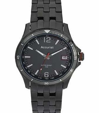 Accurist Mens Black Bracelet Watch