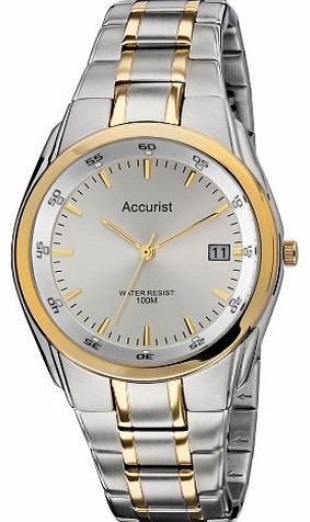 Accurist Mens Quartz Watch with Silver Dial Analogue Display and Silver Stainless Steel Bracelet MB841S